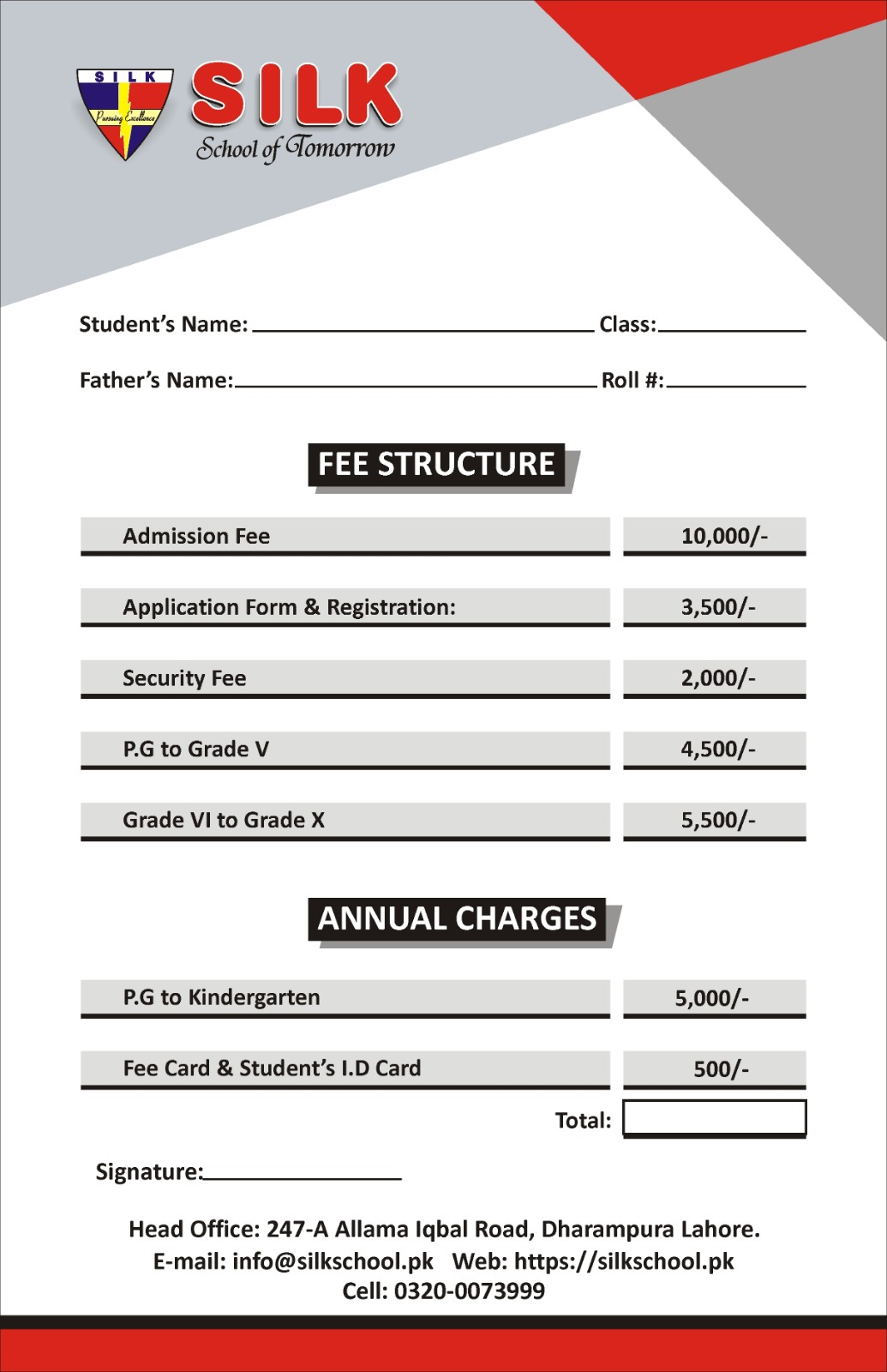 Silk School Fee Structure